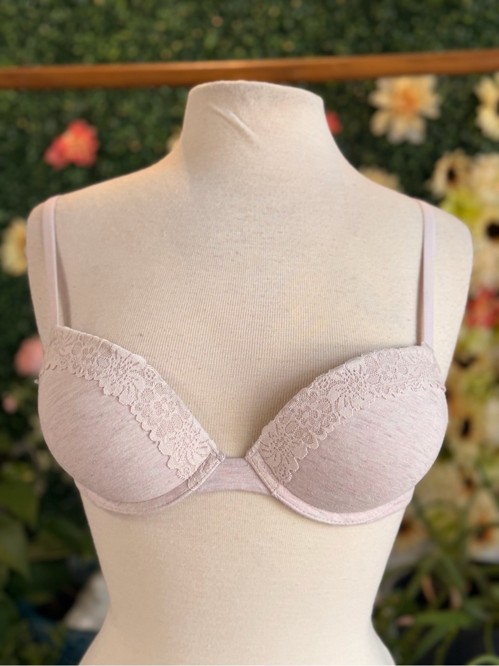 PINK Victoria's Secret Blush Lace Demi Push-Up Bra